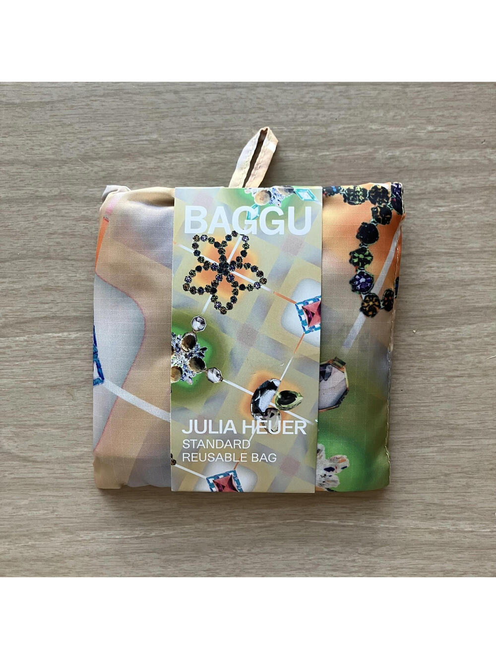 Baggu X Julia Heuer Standard Reusable Bag Raisa Jewel Pattern Bling Foldable NWT